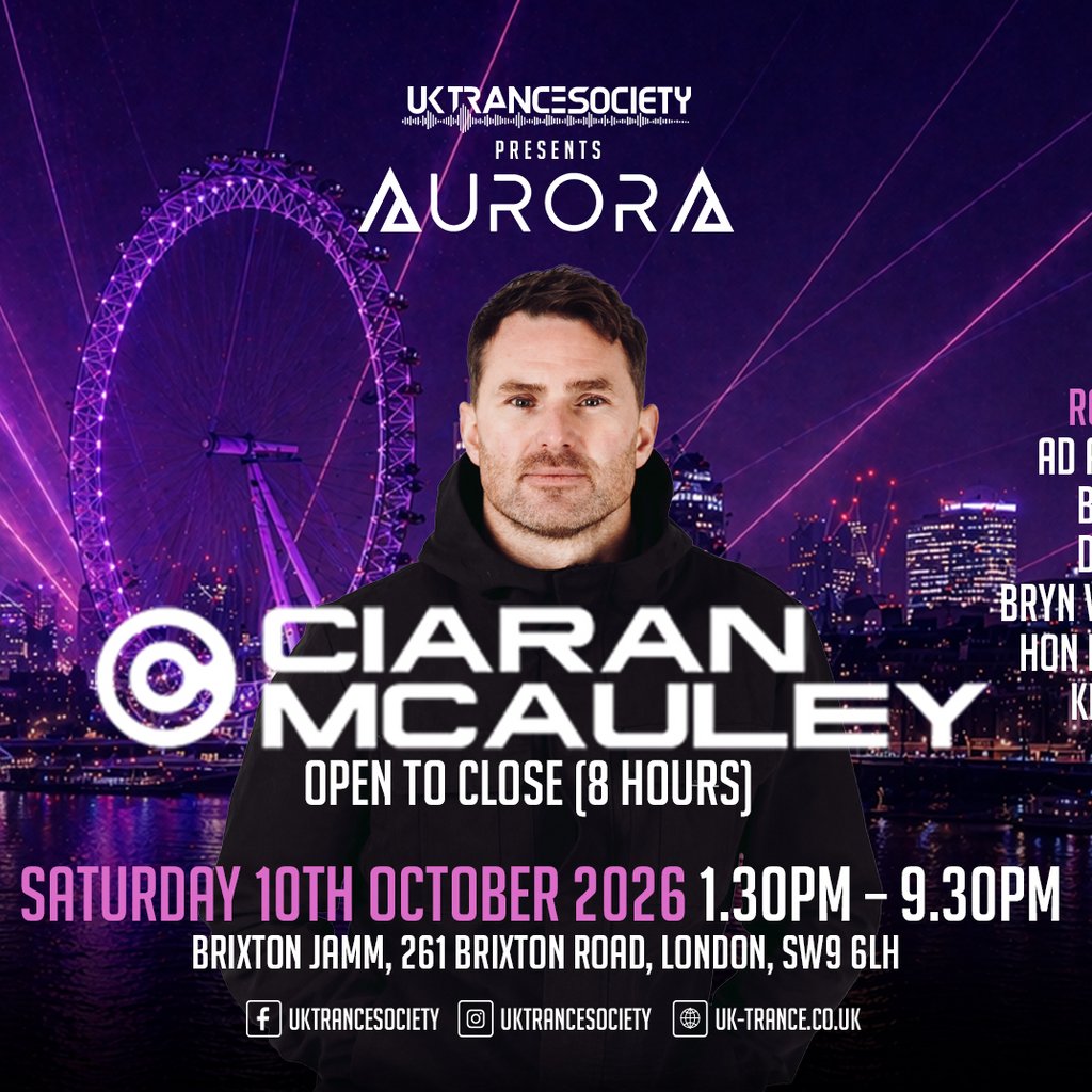 UK Trance Society presents Aurora w/ Ciaran McAuley